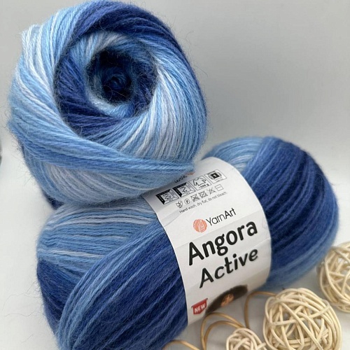 Пряжа Angora Active 842 сине - голубой