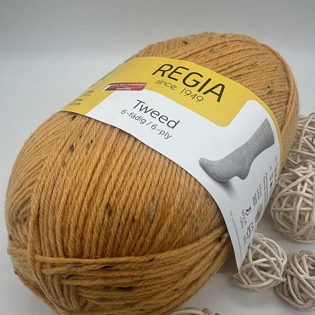 Пряжа Regia Tweed 6-fadig 00022 gold tweed золотистый твид