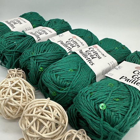 Пряжа Cotton Gold Pailletes 7114