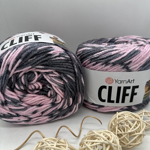 Пряжа Cliff 8302 розово - серый