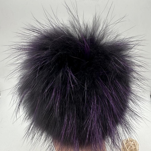 Аксессуары для одежды и обуви помпон натуральный черный с фиолетовыми кончиками