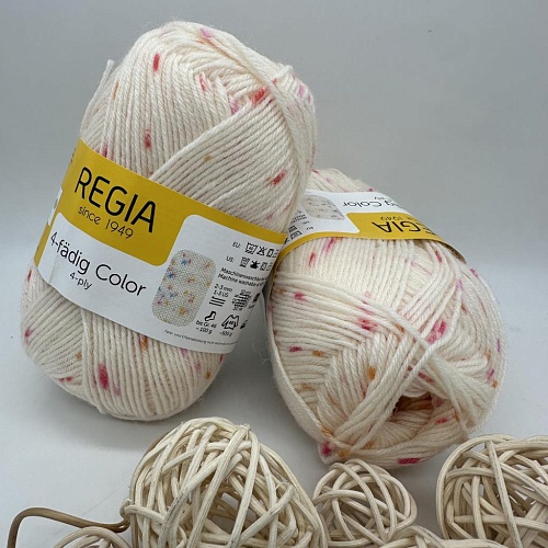 Пряжа Regia 4-fadig Color 01139 розовый цвет конфеты/ 50гр