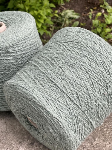 Пряжа в бобинах SOFT CASHMERE HAIR цвет полынь с лёгким твидовым эффектом
