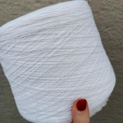 Пряжа в бобинах Biagioli Modesto Cashmere цвет 201530 optical (белый). Цена за 10гр