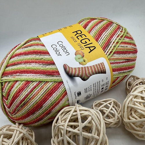 Пряжа Regia Cotton Color 02426 Tutti Frutti яблоко