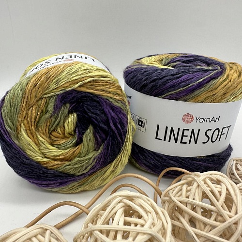 Пряжа Linen Soft лен, вискоза, хлопок 7410