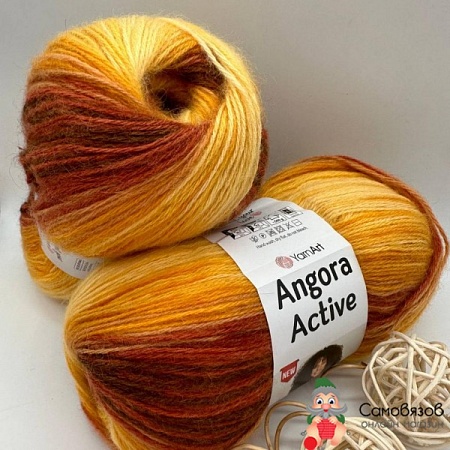 Пряжа Angora Active 844 рыже - жёлтый