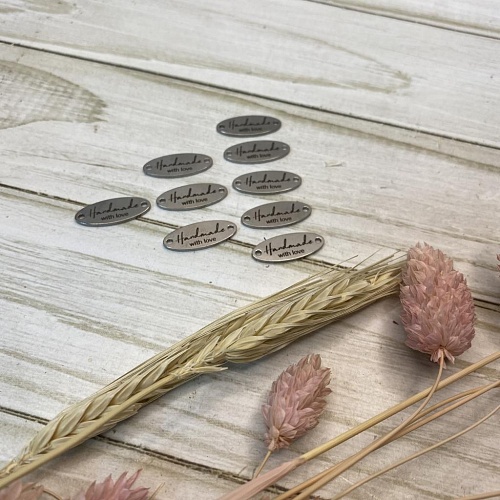 Аксессуары для одежды и обуви Металлическая овальная “Hand Made With Love”