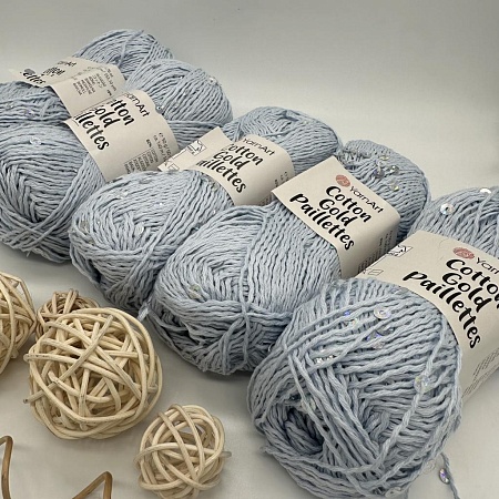 Пряжа Cotton Gold Pailletes 7109