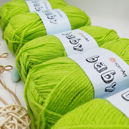 Пряжа Yarn Art Baby (бэби) 13854 салатный