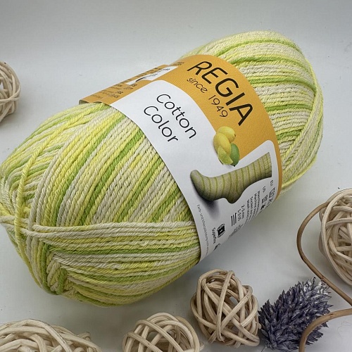 Пряжа Regia Cotton Color 02424 Tutti Frutti лимон