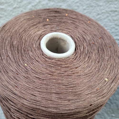 Пряжа в бобинах Lino 4300 с пайетками арабика. Цена за 10гр