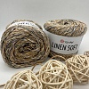 Пряжа Linen Soft лен, вискоза, хлопок 7407 нежный бисквит
