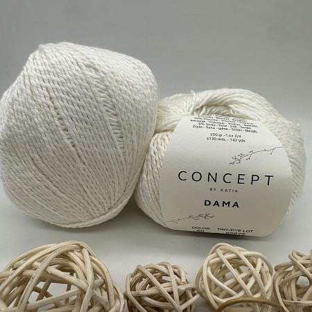 Пряжа Concept Dama (хлопок, шелк,вискоза) 80- белый