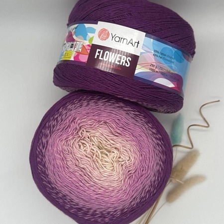 Пряжа YarnArt Flowers 290 сирень сирен. белый