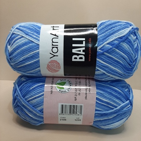 Пряжа Yarn Art Bali 2106 бело-голубой
