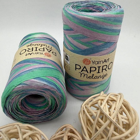 Пряжа для вязания рафия Papiro Melange 2305