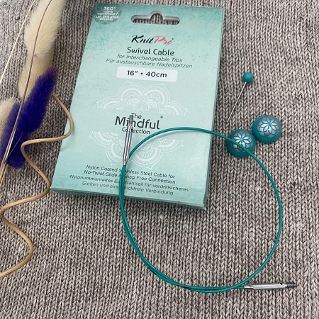 Спицы для вязания 36601 поворотный тросик Mindful 20 см