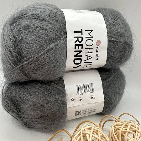 Пряжа Mohair trendy 114 серый