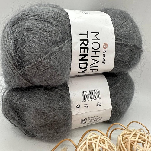 Пряжа Mohair trendy 114 серый