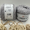 Пряжа Linen Soft лен, вискоза, хлопок 7320 серебряная роса