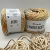 Пряжа Linen Soft лен, вискоза, хлопок 7403 апельсиновый бисквит