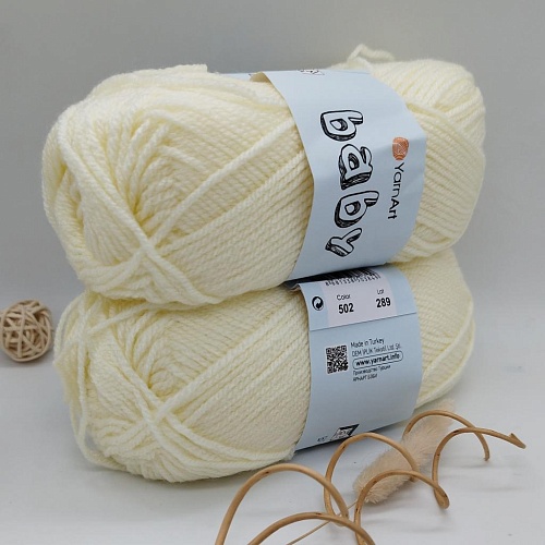 Пряжа Yarn Art Baby (бэби) 502 молочный