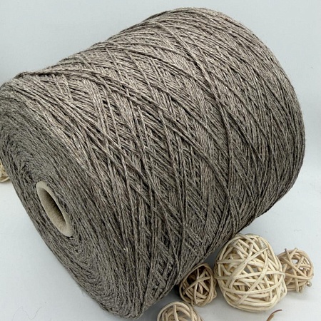 Пряжа в бобинах Supremo (кашемир+шелк), серо-бежевый меланж Цена за 10 гр