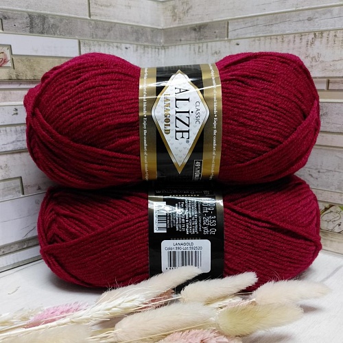 Пряжа Lana Gold 390 вишня