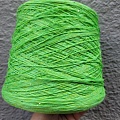 Пряжа в бобинах Lino 3800 с пайетками лайм. Цена за 10гр