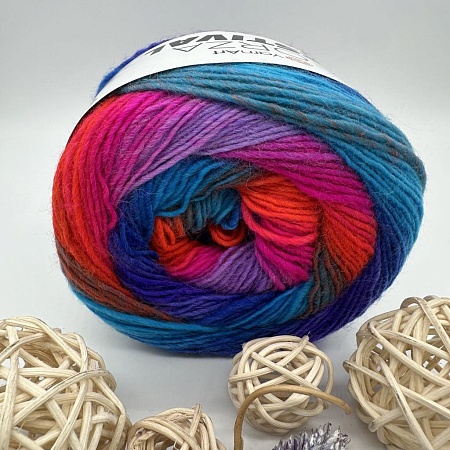 Пряжа Forza Festival 2913 оранж-фуксия- филет-бирюза