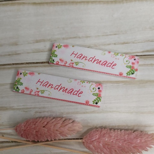 Аксессуары для одежды и обуви Нашивка из дерева &amp;quot;Hande made&amp;quot; 63 x 17 см за 1 шт