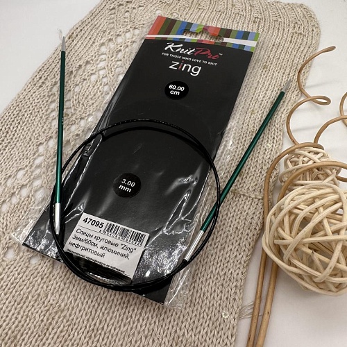 Спицы для вязания Спицы круговые Zing 60 cm №3,0