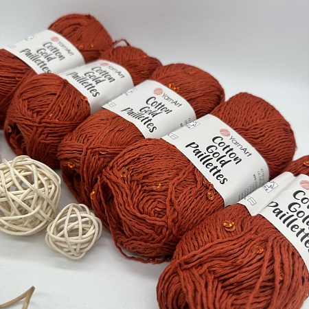 Пряжа Cotton Gold Pailletes 7117