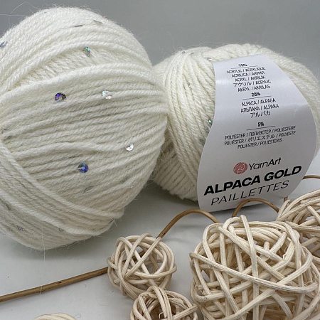 Пряжа Alpaca Gold Paillettes 9301