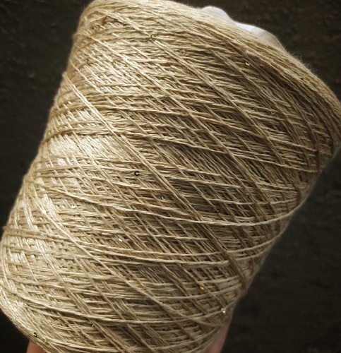 Пряжа в бобинах Festival (лен, шелк, пайетки) 1080 шампанское