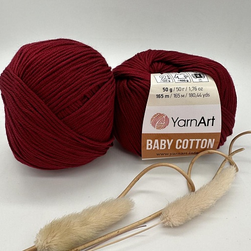 Пряжа YA Baby Cotton 428 бордо
