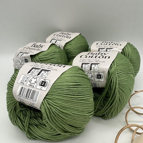 Пряжа Baby Cotton 440 светлая трава