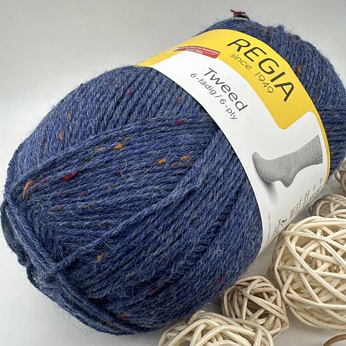 Пряжа Regia Tweed 6-fadig 00052 джинсовый твид