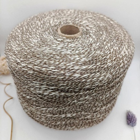 Пряжа в бобинах 3 BIANCO/LONTRA (кофейный меланж)