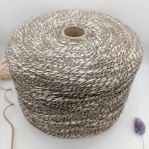 Пряжа в бобинах 3 BIANCO/LONTRA (кофейный меланж)