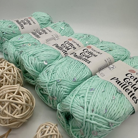 Пряжа Cotton Gold Pailletes 7112