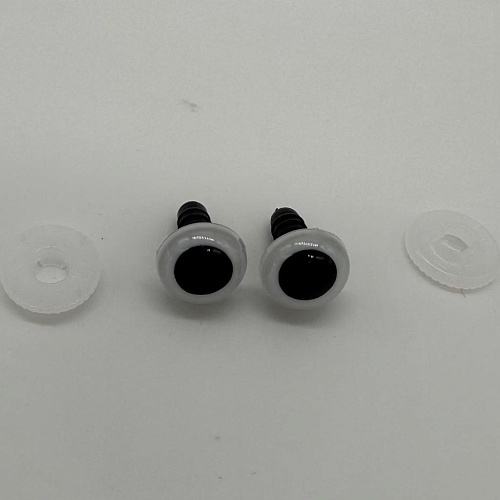 Творчество Глаза кристальные с шайбами (фиксатор) 6мм, (белый) Цена за 1 пару