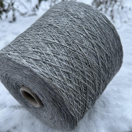 Пряжа в бобинах Susanna 5700 св серый меланж и люрекс. Цена указана за 10гр