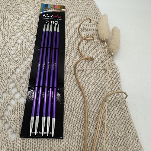 Спицы для вязания 47008 Knit Pro носочные Zing 15cm №3.75