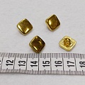 Пуговицы Квадрат, пластик под золото на ножке &amp;quot;грани&amp;quot; (13мм)