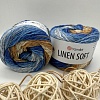 Пряжа Linen Soft лен, вискоза, хлопок 7411 черничный крем