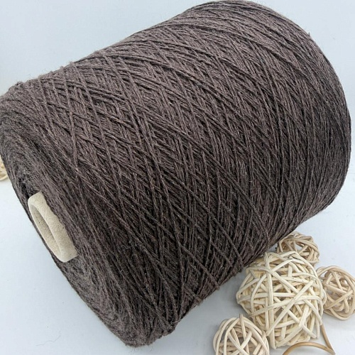Пряжа в бобинах Supremo (кашемир+шелк), темно-коричневый меланж Цена за 10 гр