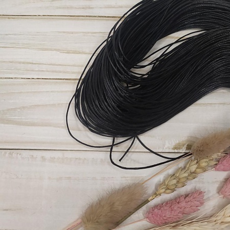 Текстильная галантерея Шнур вощеный, диам. 1 мм, черный