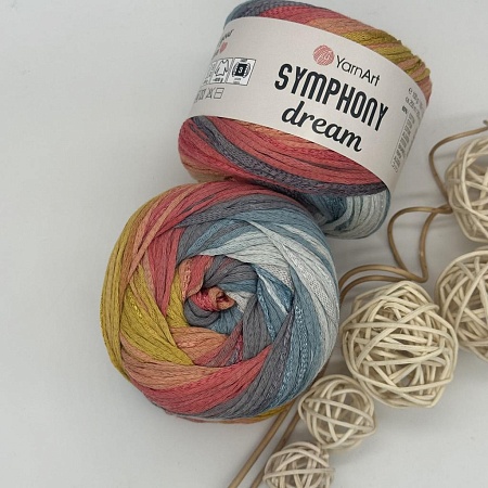Пряжа Symphony Dream хлопок, вискоза 3114 летний закат